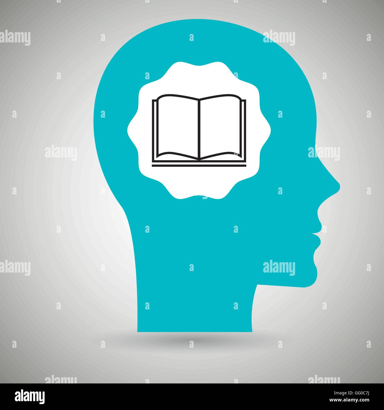 silhouette head book open Stock Vector Image & Art - Alamy