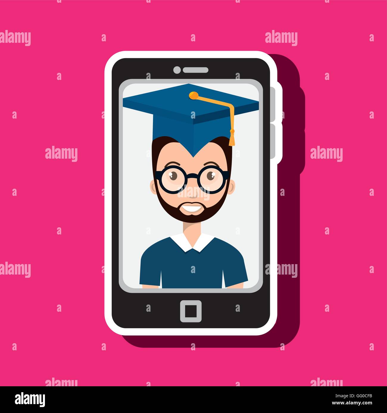 Android Graduation Cap student smartphone graduation cap Stock Vector Image & Art - Alamy