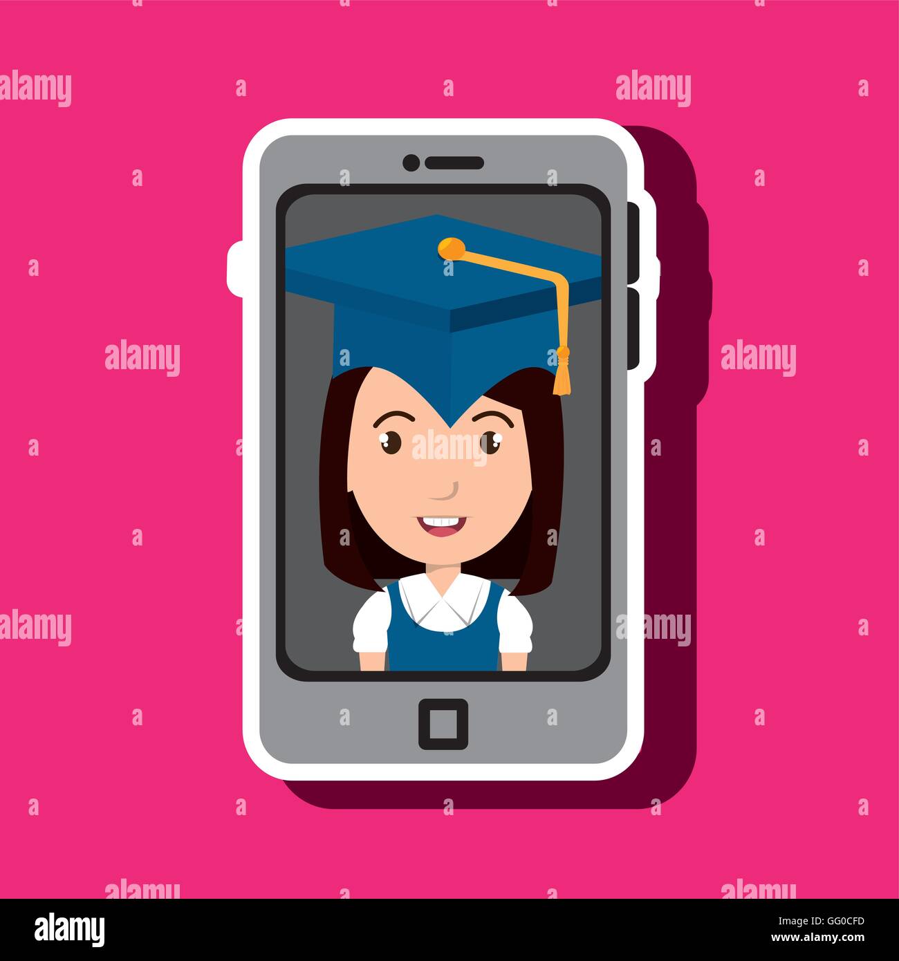 Android Graduation Cap student smartphone graduation cap Stock Vector Image & Art - Alamy