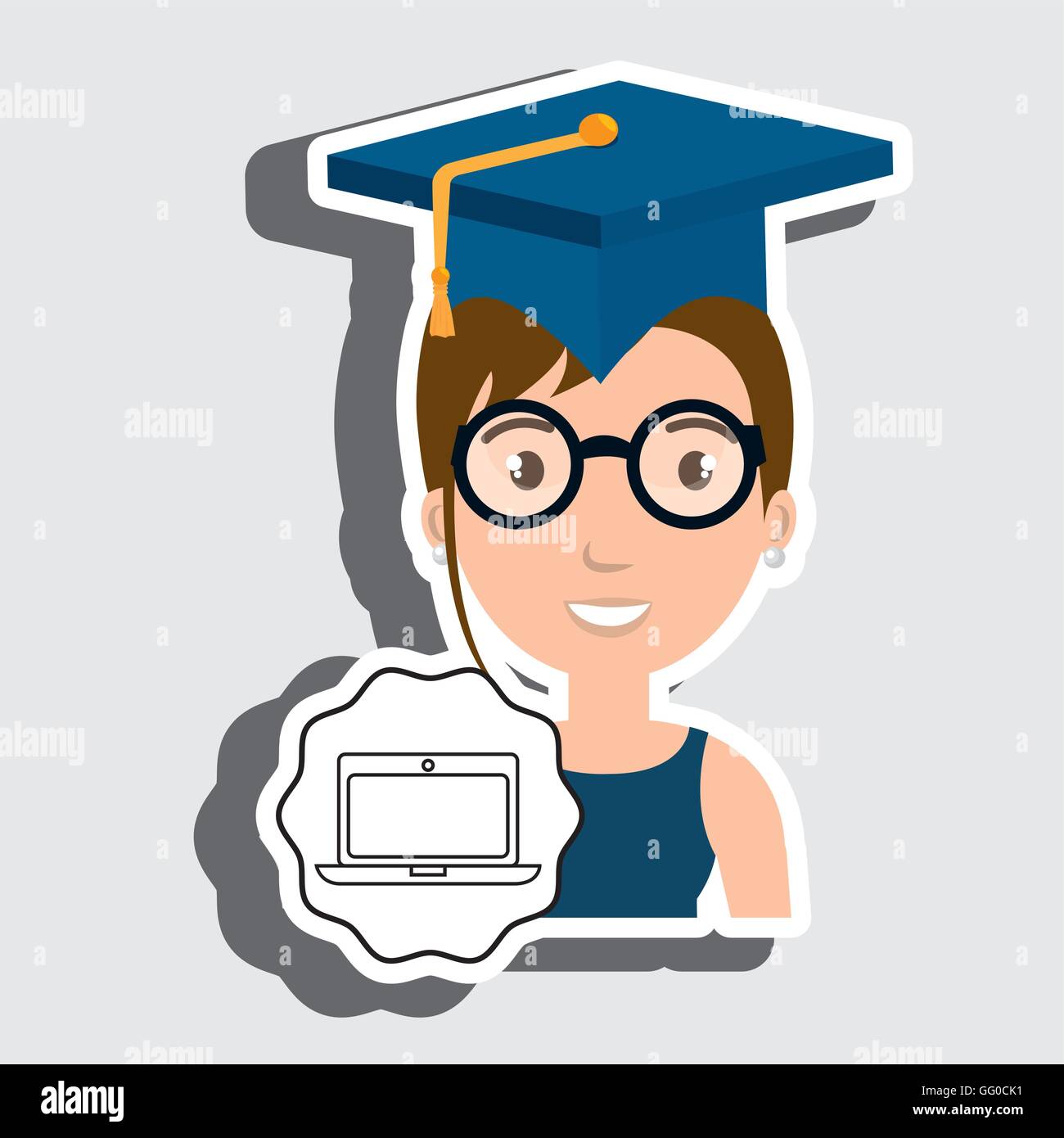 student graduation cap laptop Stock Vector Image & Art - Alamy