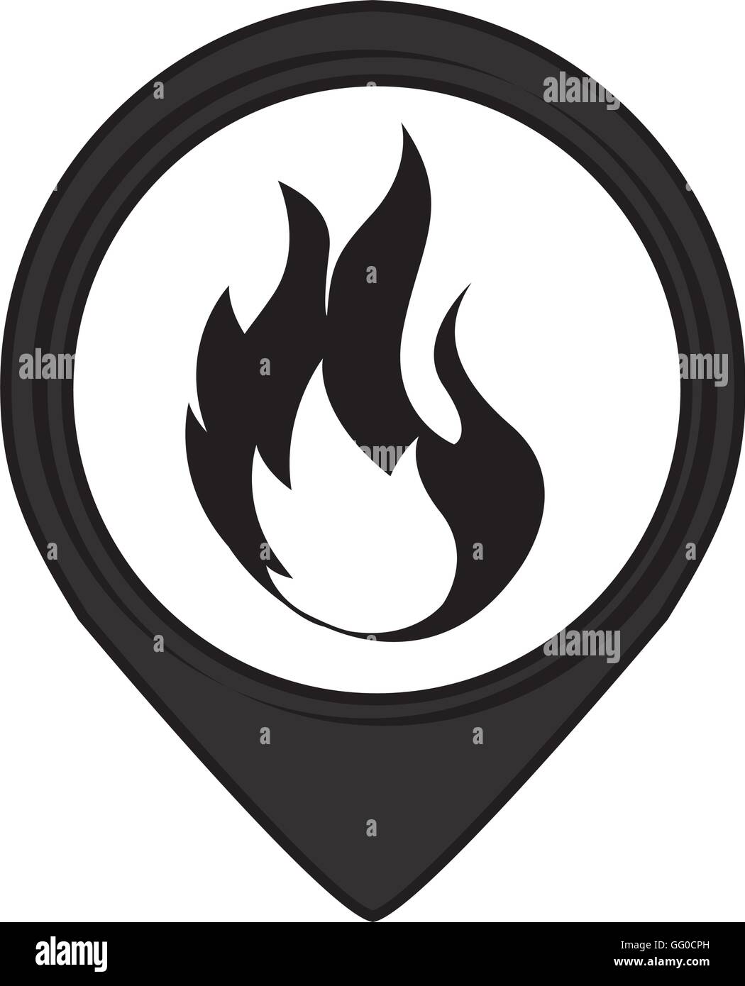 fire pin pointer caution signal icon Stock Vector Image & Art - Alamy