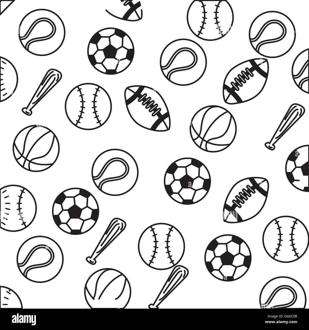 set balls sports equipment Stock Vector Image & Art - Alamy