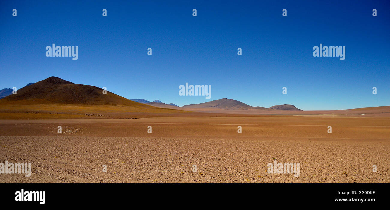 Atacama Desert scene near the Bolivian border in northern Chile Stock