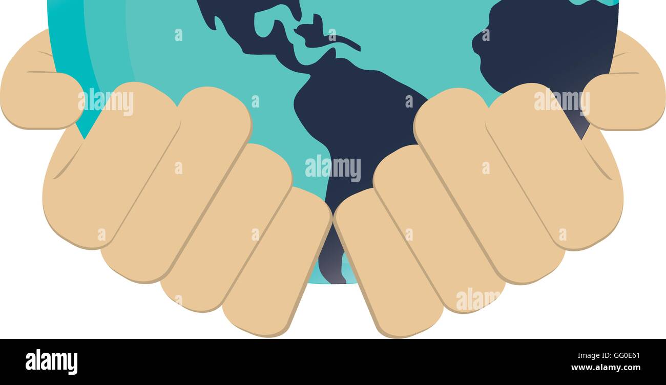 hands holding planet icon Stock Vector Image & Art - Alamy