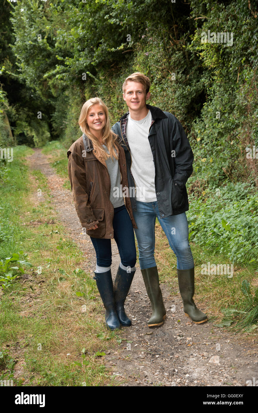 Wearing wellington boots hi res stock photography and images