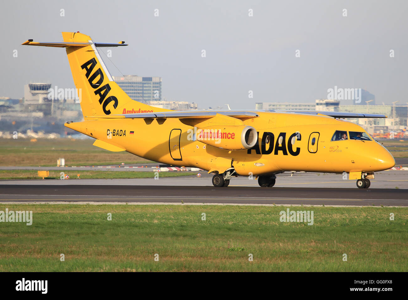 Frankfurt /Germany March 18, 2014: Donier from ADAC at Frankfurt Airport. Stock Photo