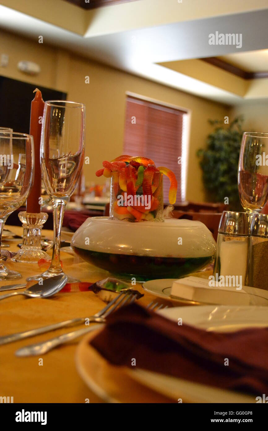 Halloween place setting,  Dinner party Stock Photo