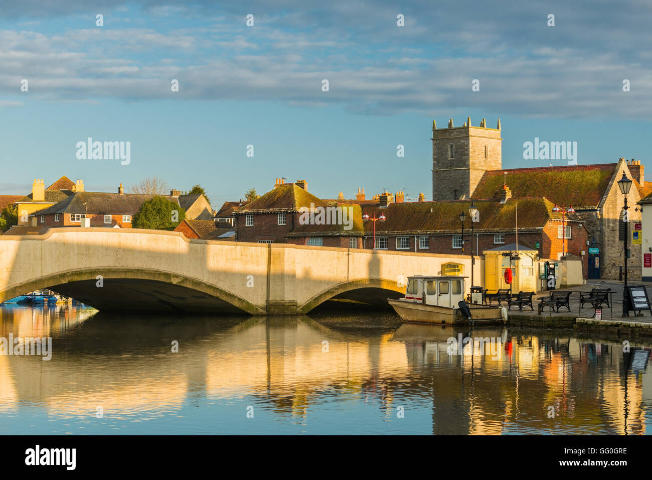 Wareham River and Church in Dorset Stock Photo - Alamy