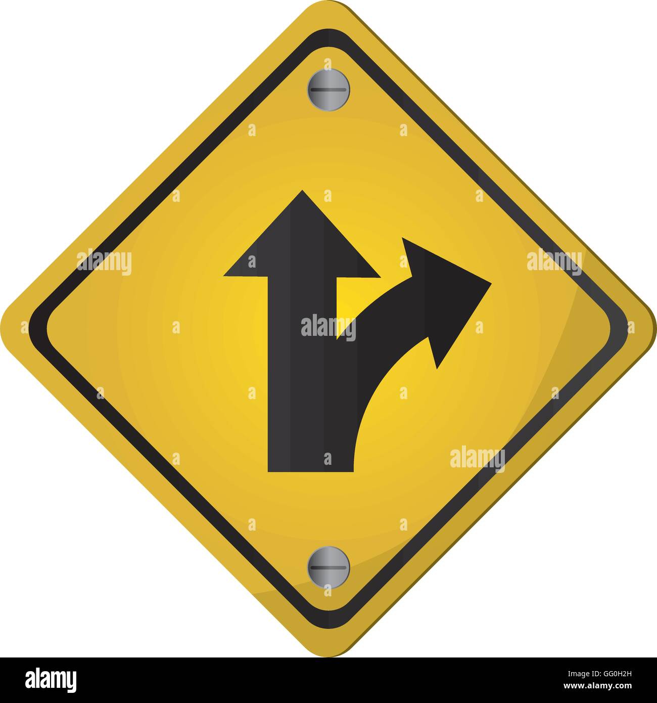 bifurcation traffic sign icon Stock Vector Image & Art - Alamy