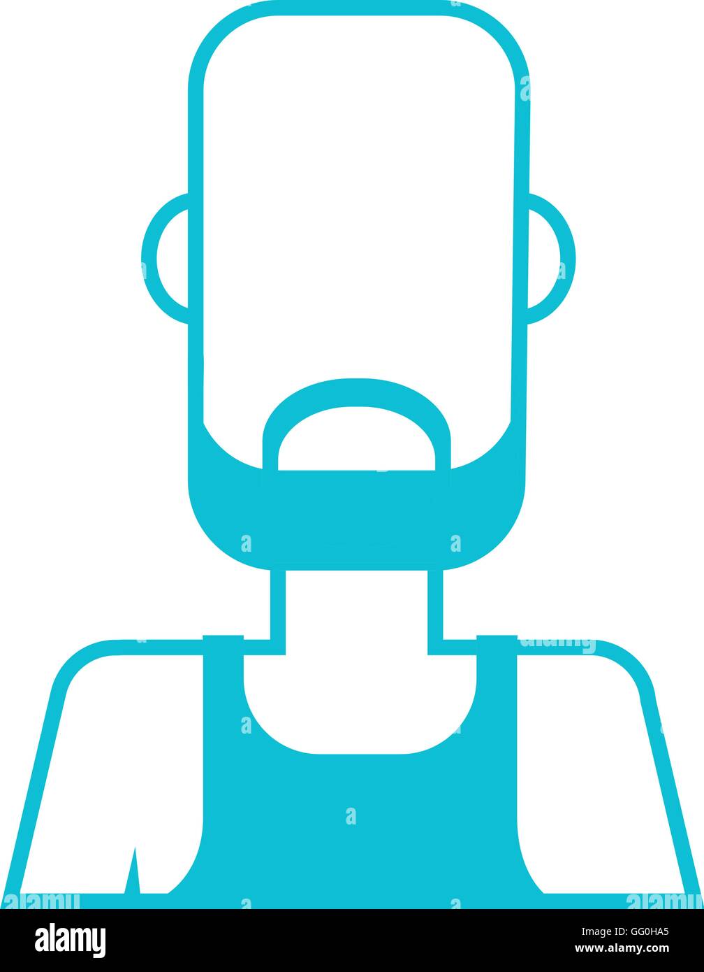faceless man with facial hair icon Stock Vector Image & Art - Alamy