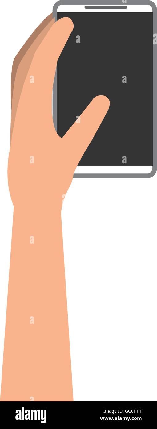 hand holding modern cellphone icon Stock Vector Image & Art - Alamy