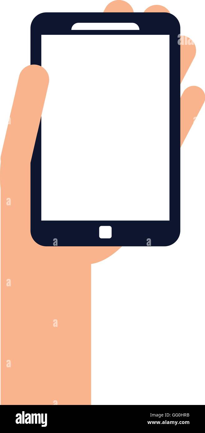 hand holding modern cellphone icon Stock Vector Image & Art - Alamy