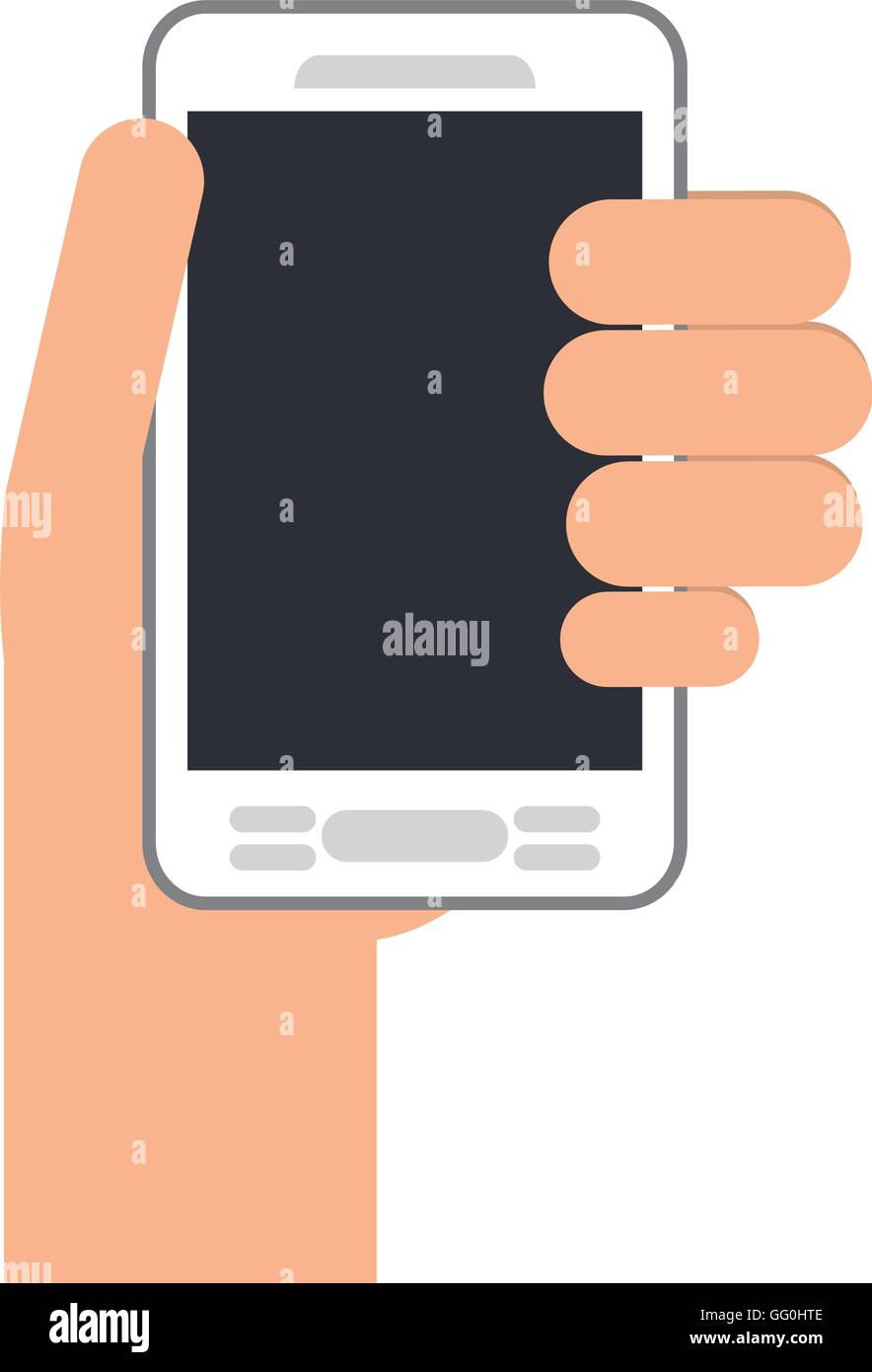 hand holding modern cellphone icon Stock Vector Image & Art - Alamy