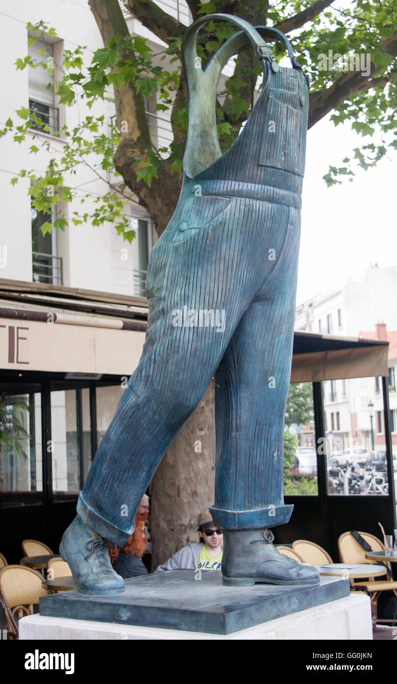Overalls Statue in Montrouge France Stock Photo