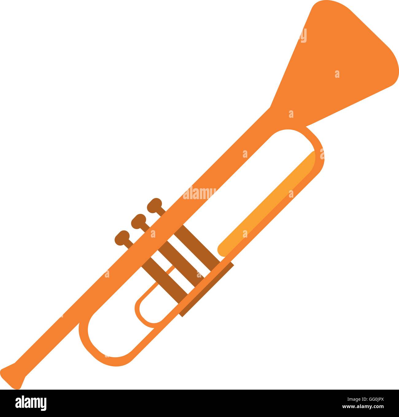 Cartoon Trumpet Instrument Music Wind Stock Photos & Cartoon Trumpet