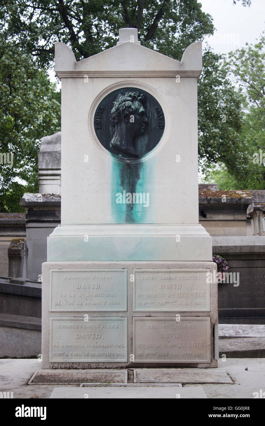 Jacques Louis David grave at Pere Lachaise Cemetery in Paris France Stock Photo