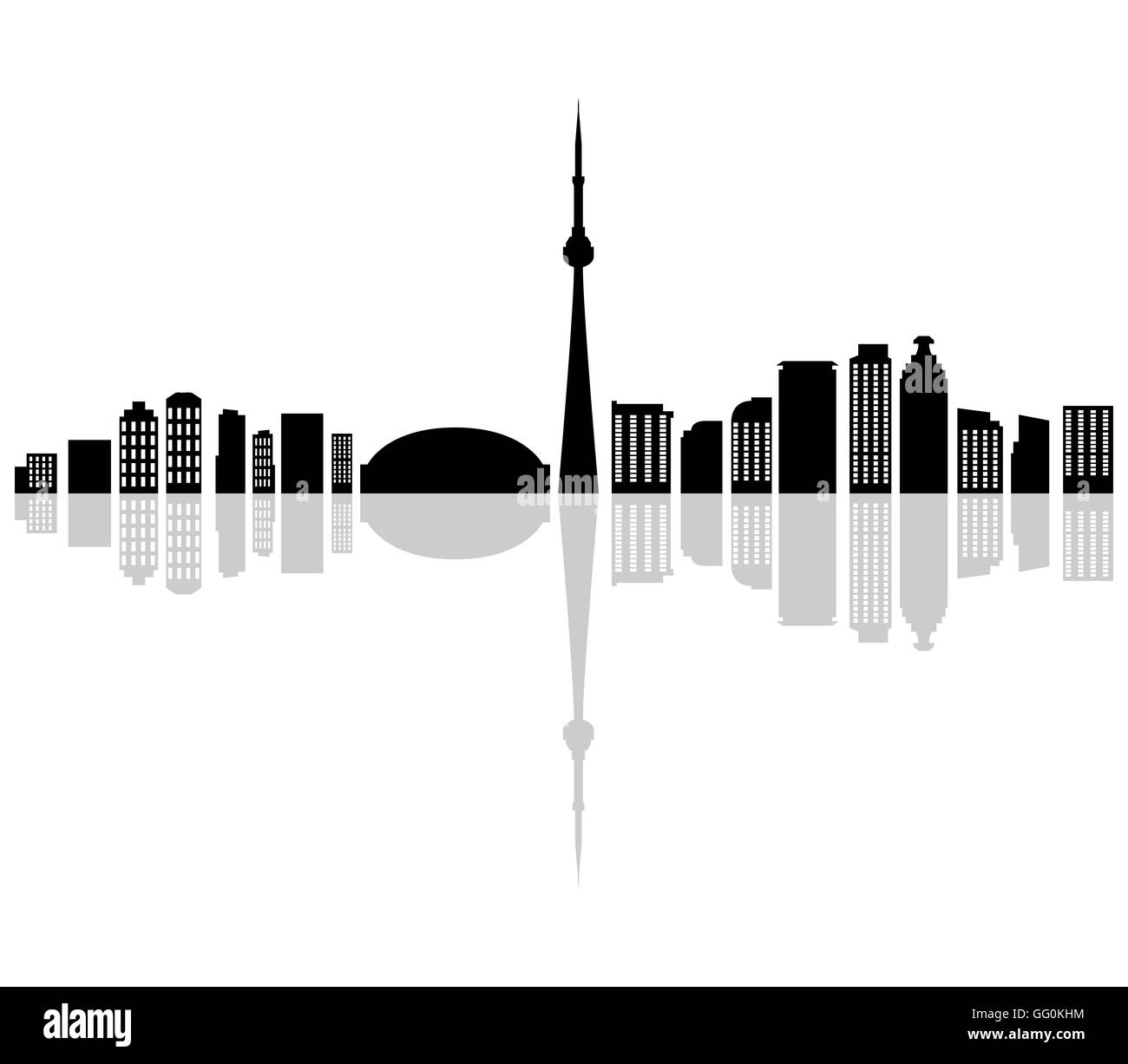 Toronto city skyline silhouette background Black and White Stock Photos ...