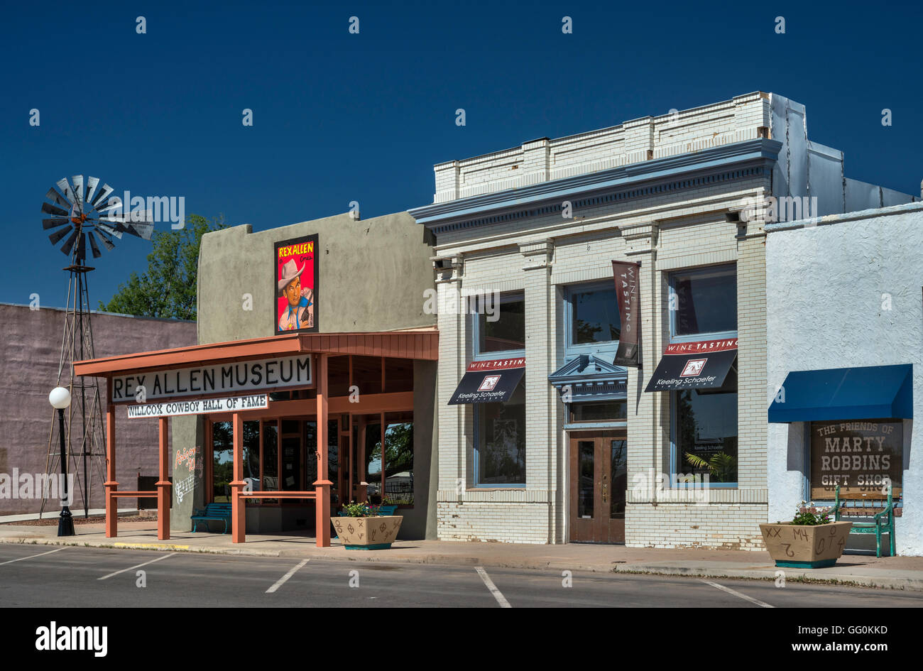 Rex Allen Museum, shops in Willcox, Arizona, USA Stock Photo Alamy