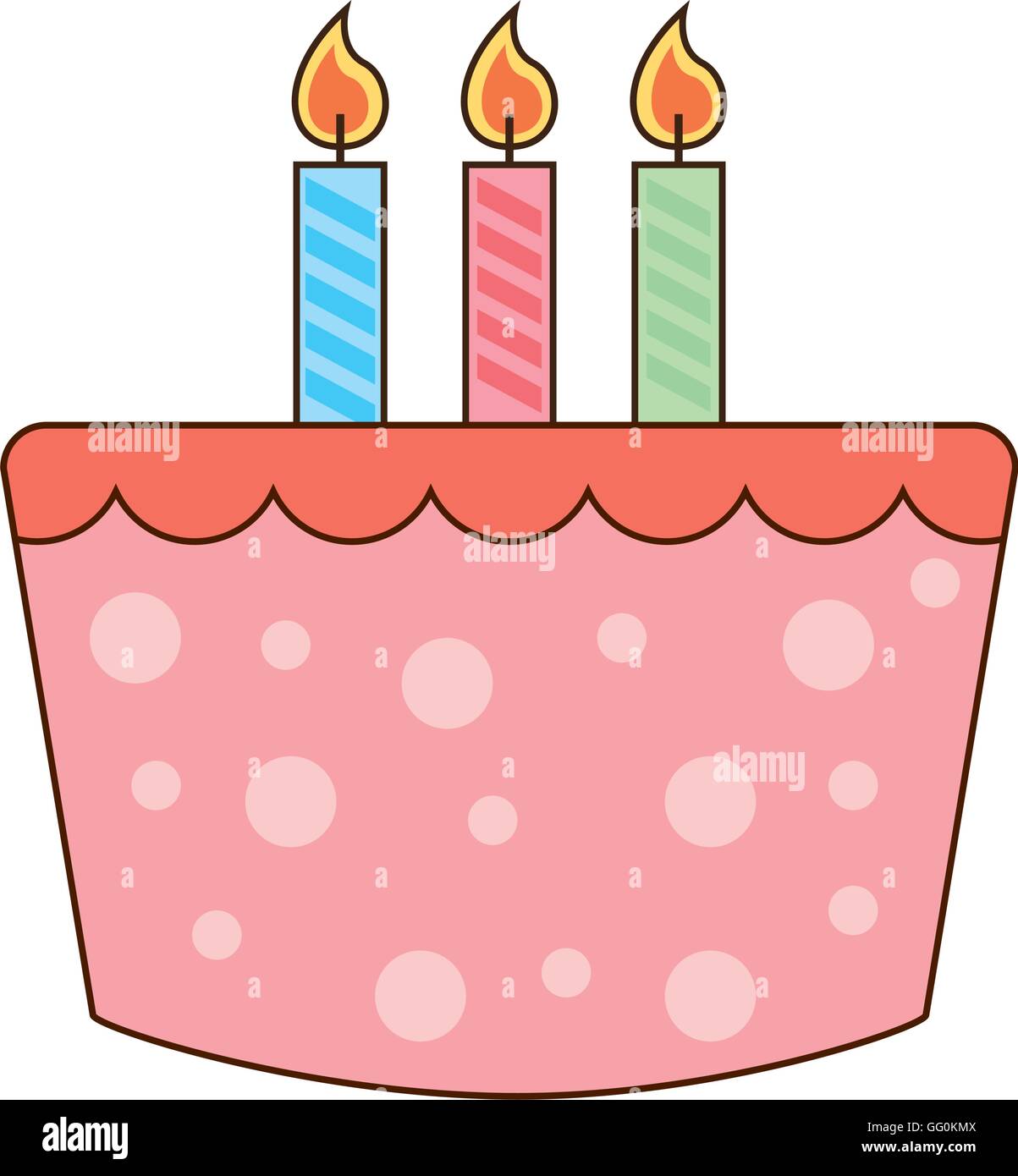 cake delicious candles birthday icon Stock Vector Image & Art - Alamy
