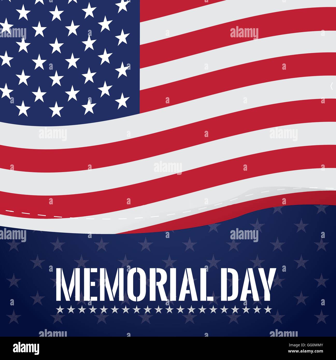 Colored background with stars, the american flag and text for memorial ...