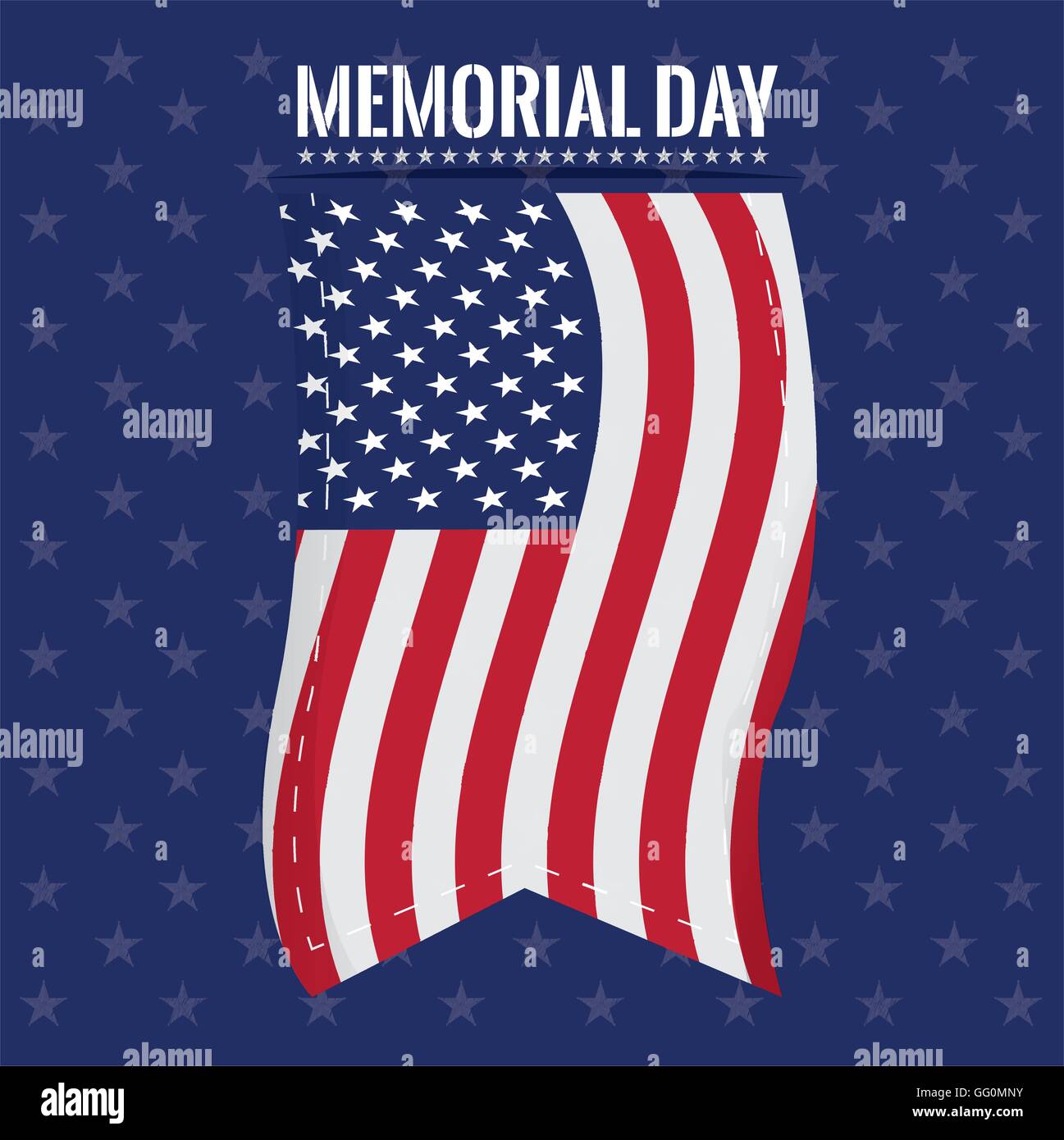 Blue background with stars, the american flag and text for memorial day ...