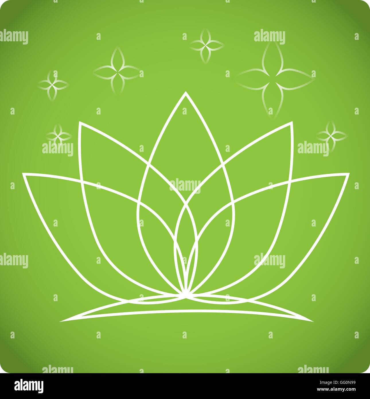 Green background with an isolated lotus flower Stock Vector Image & Art ...