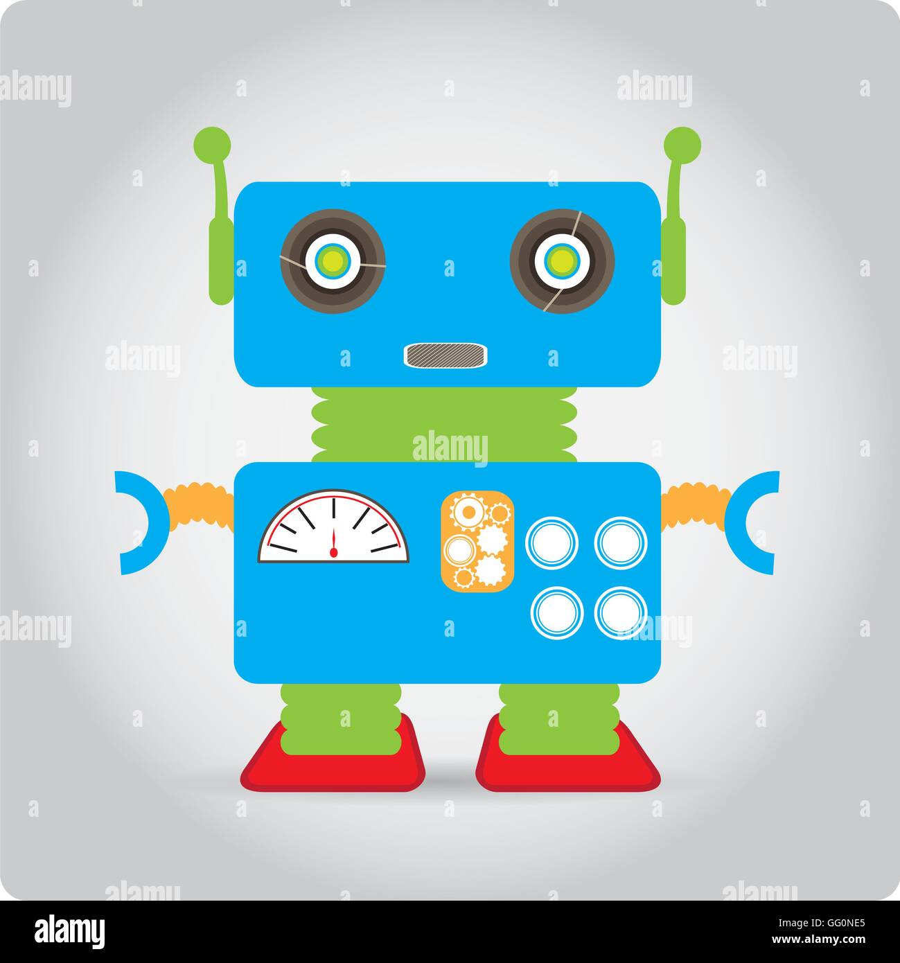 Isolated robot toy on white background, Vector illustration Stock ...