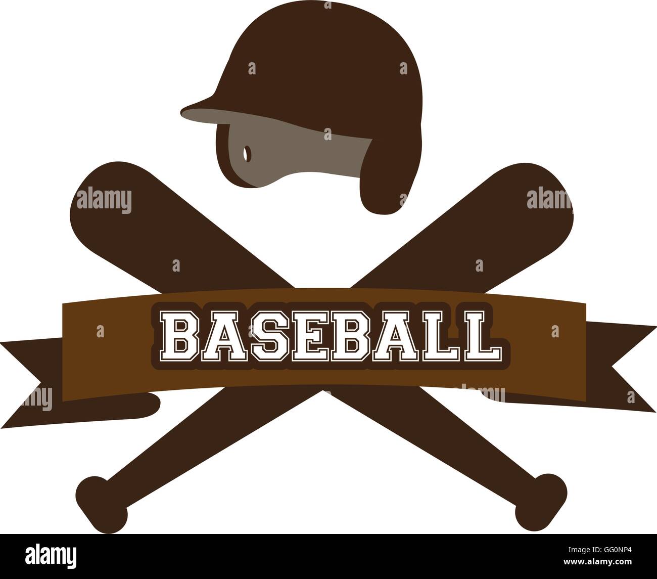 Baseball Ribbon Lettering Isolated baseball elements and a ribbon with text on a white background ...
