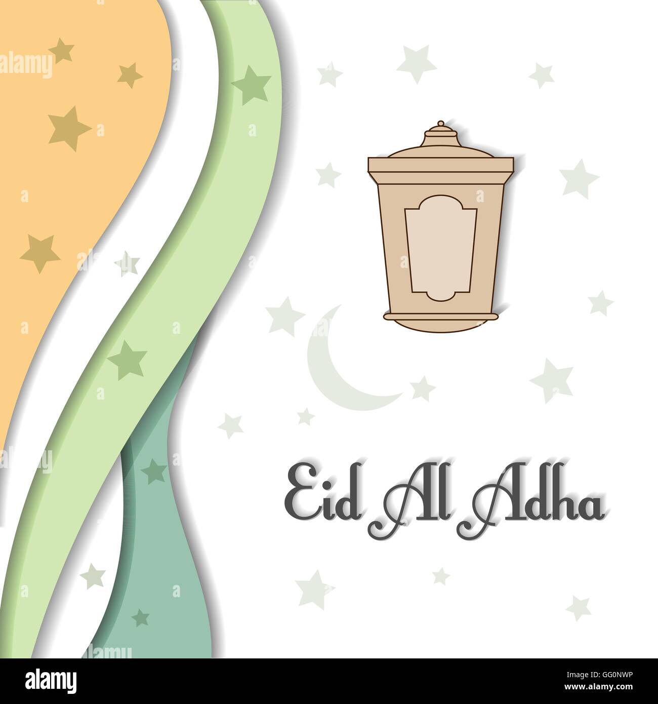 arabic lantern for Eid mubarak greeting card Stock Vector