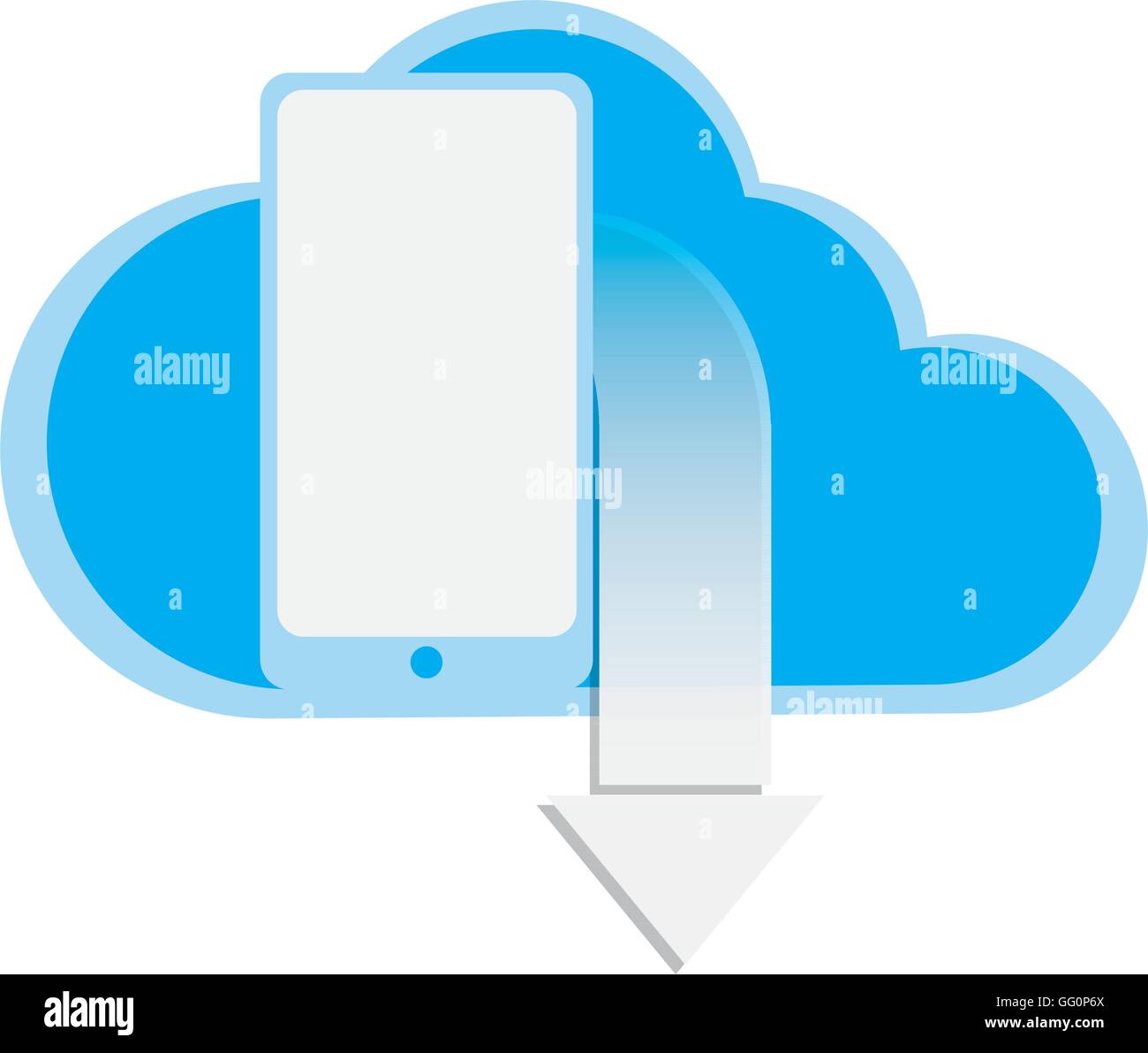 Isolated cloud with a cellphone on a white background Stock Vector ...