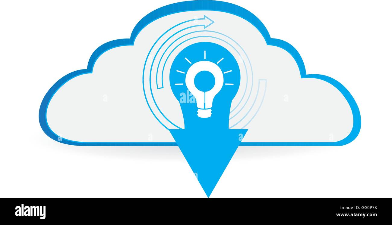 Isolated cloud with a lightbulb icon on a white background Stock Vector ...