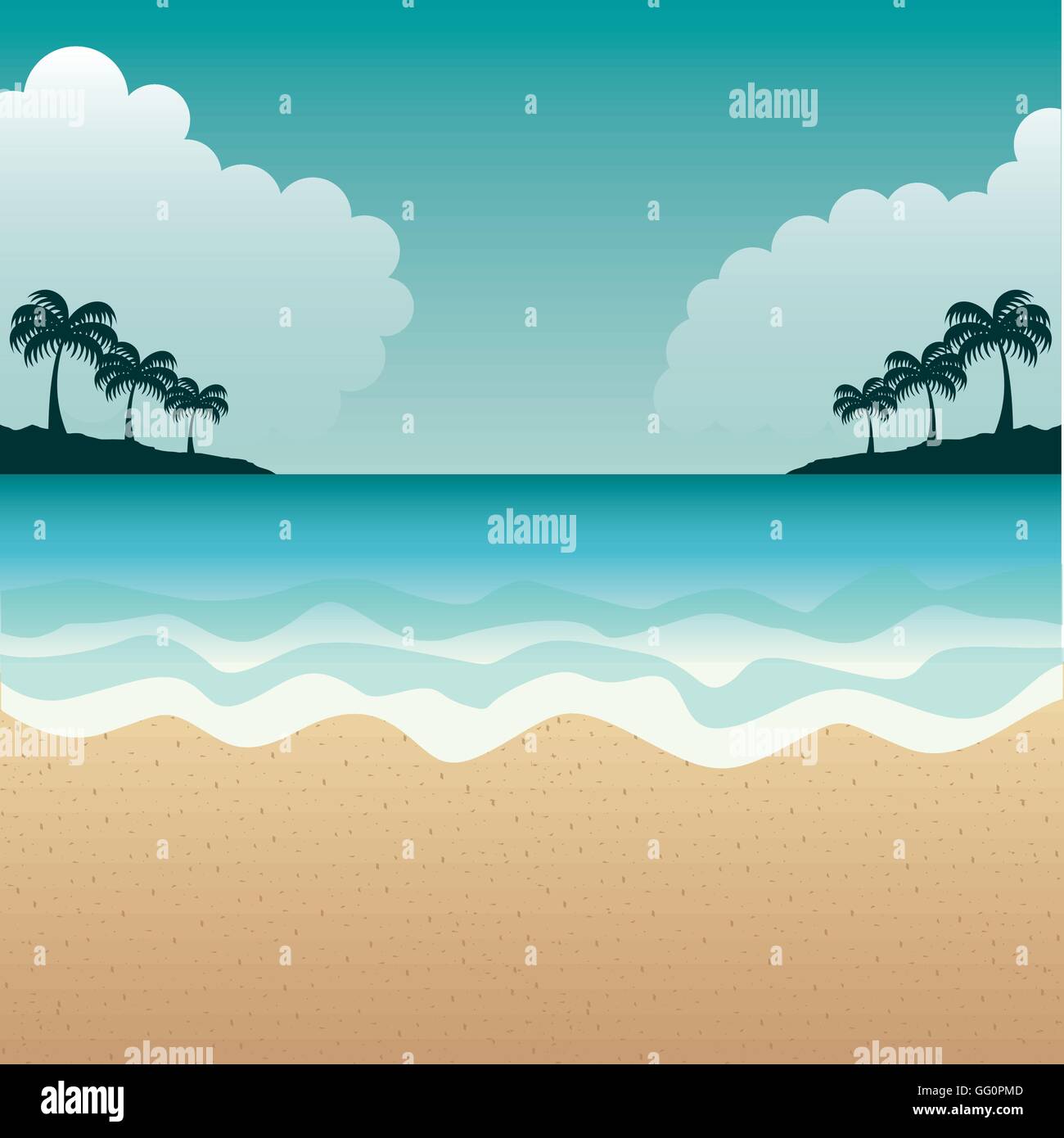 beach landscape summer icon Stock Vector Image & Art - Alamy