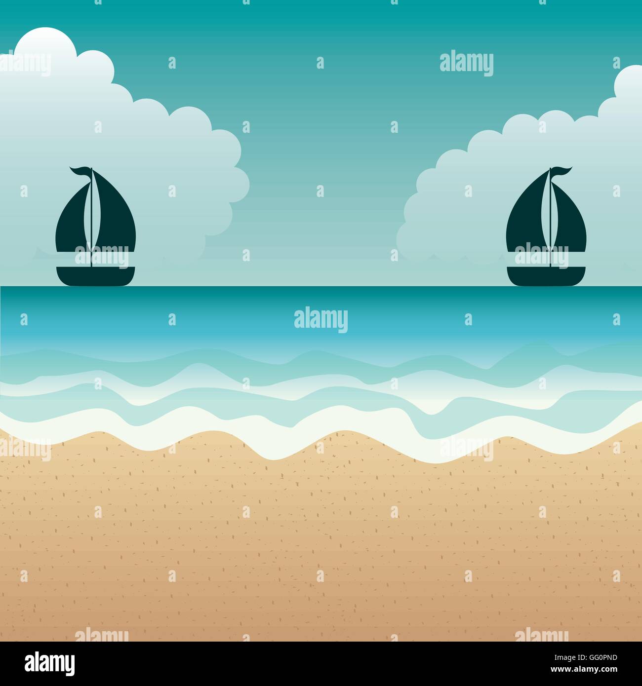 beach landscape summer icon Stock Vector Image & Art - Alamy
