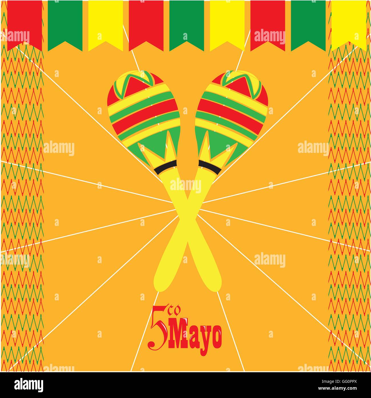 Yellow background with text, ornaments and shakers Stock Vector Image ...