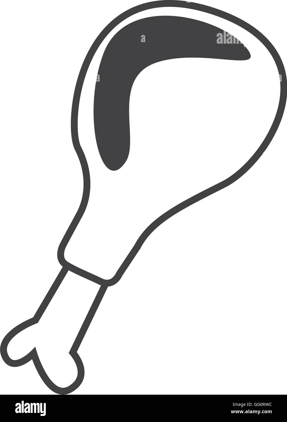 chicken thigh isolated icon Stock Vector Image & Art Alamy