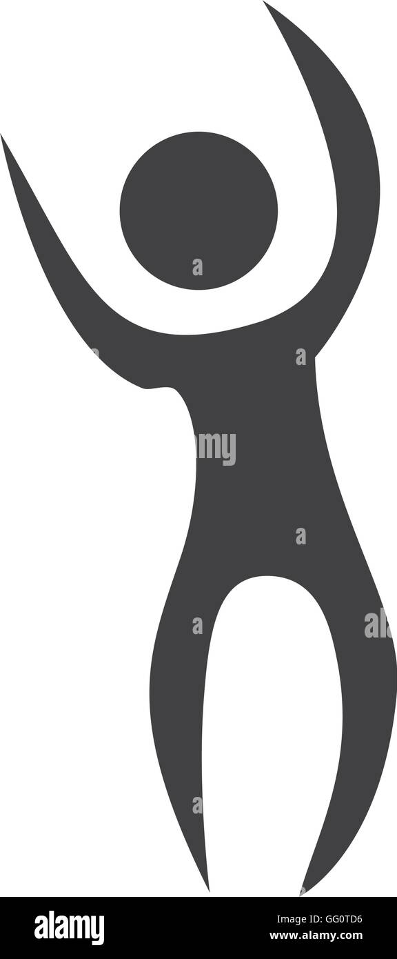 human figure silhouette celebration icon Stock Vector Image & Art - Alamy