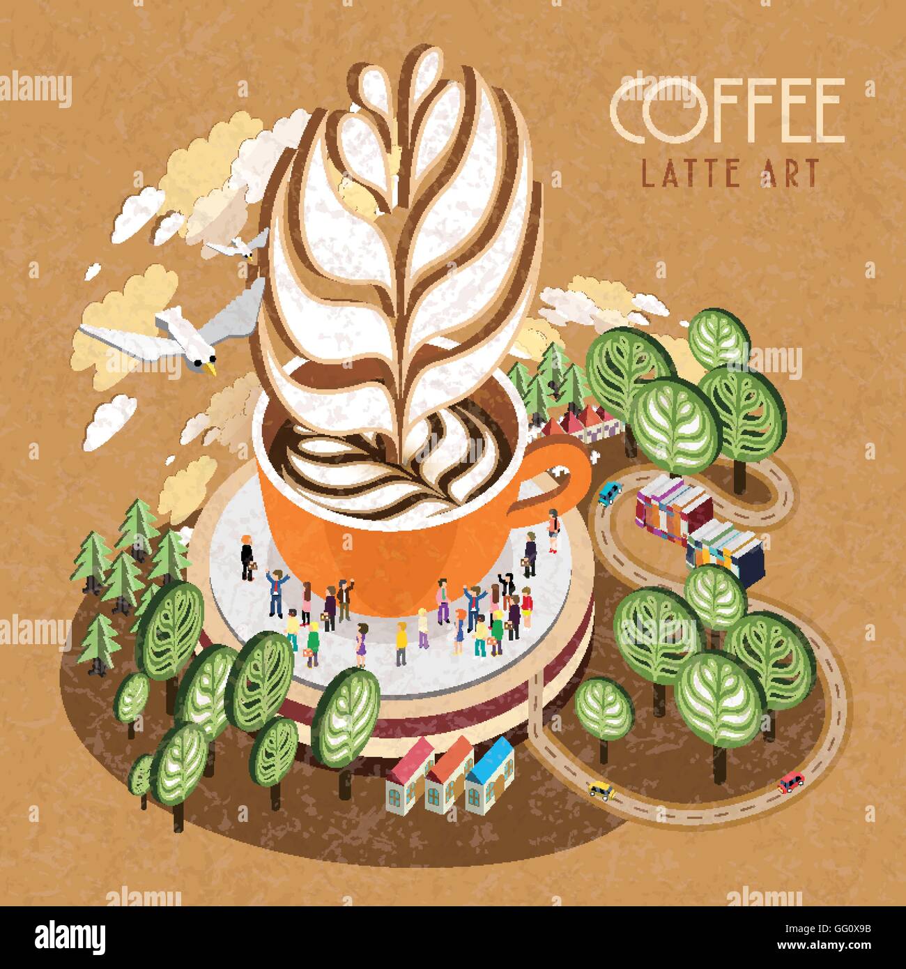 https://c8.alamy.com/comp/GG0X9B/flat-3d-isometric-design-latte-art-concept-GG0X9B.jpg