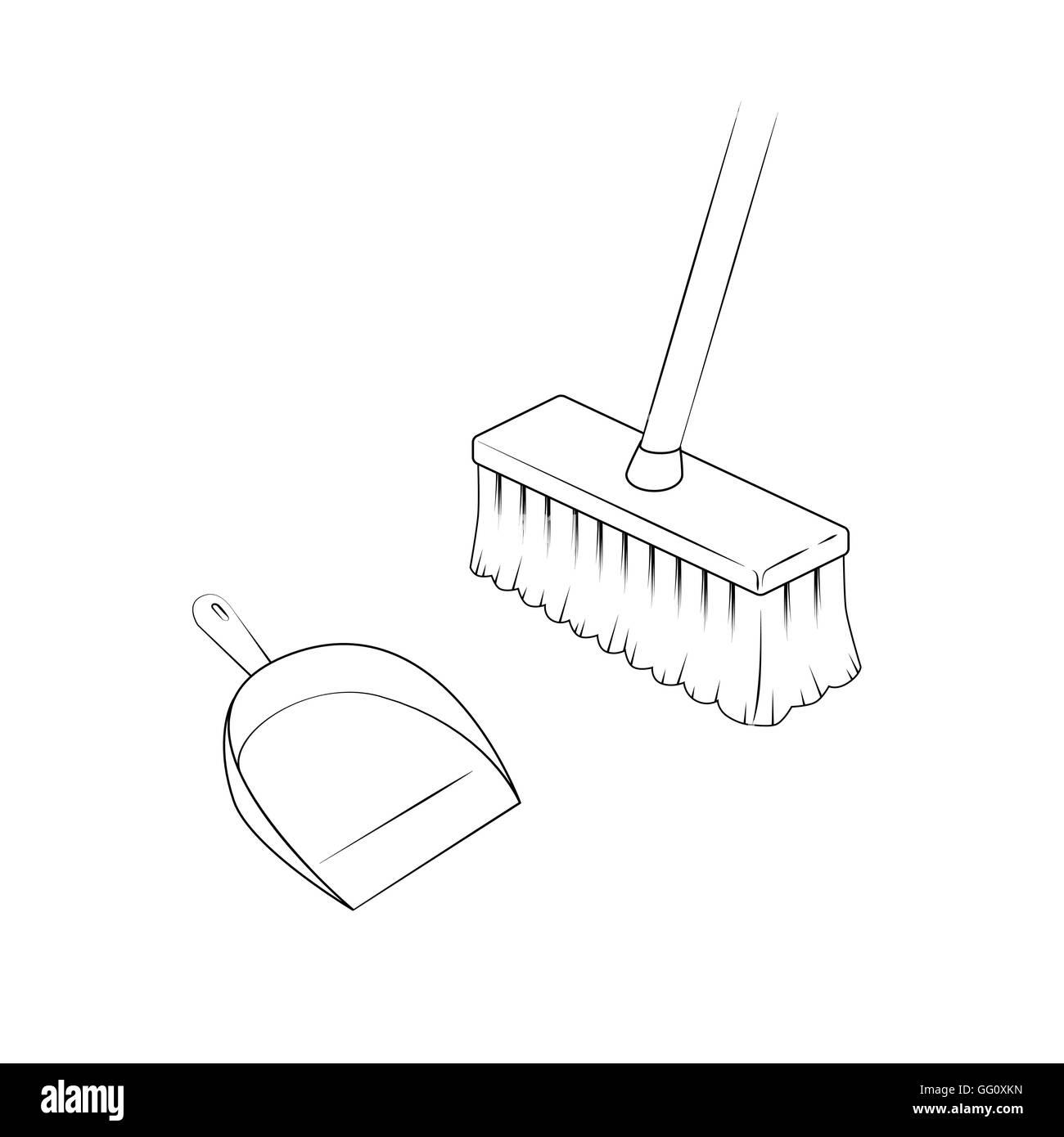 Broom And Dustpan Drawing