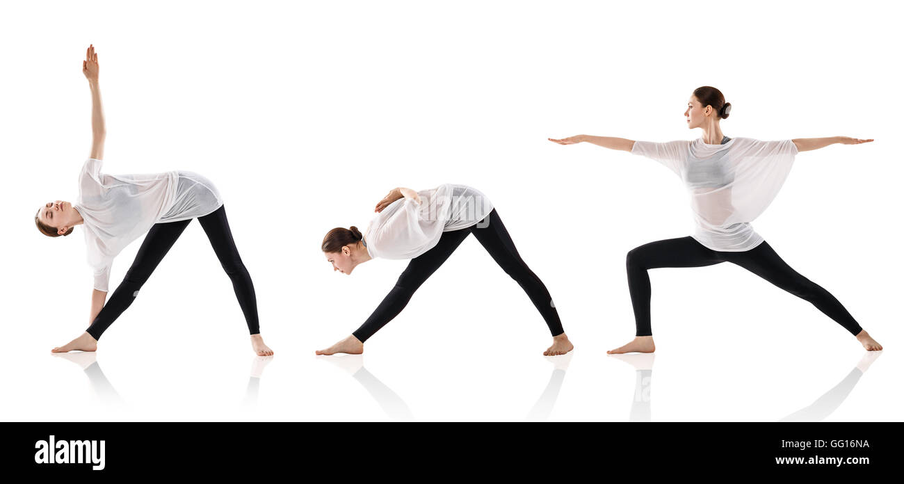 Young woman doing yoga exercise Stock Photo