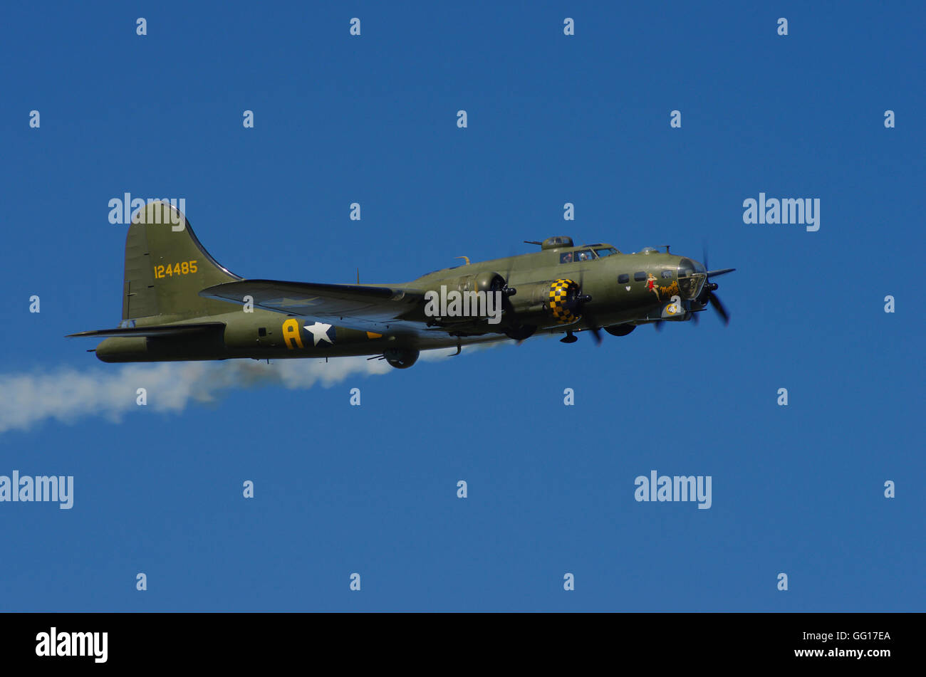 Boeng B-17 Sally B,  G-BEDF, t the Victory Show Cosby, Leicester, Stock Photo