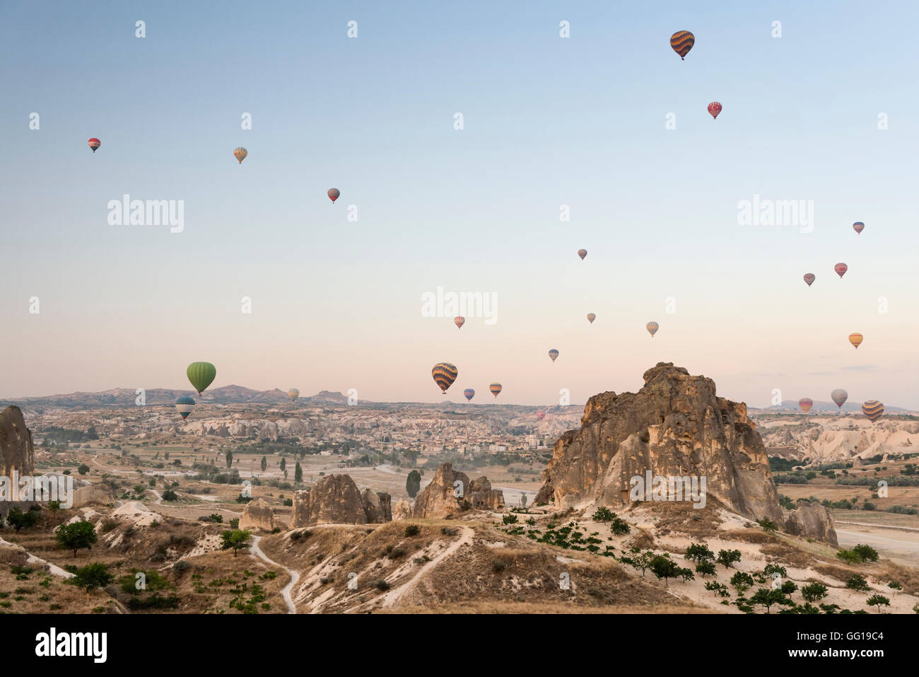 Hot air balloons in Cappadocia Stock Photo
