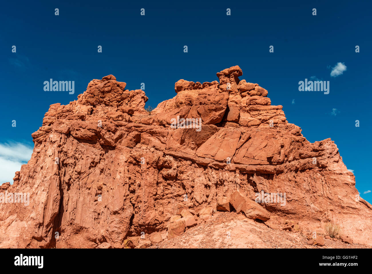 red mountain in Uquía, Humahuaca, Jujuy, Argentina Stock Photo