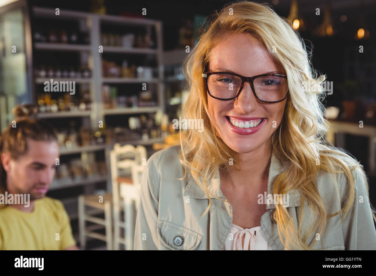 Portrait of happy young woman Stock Photo - Alamy
