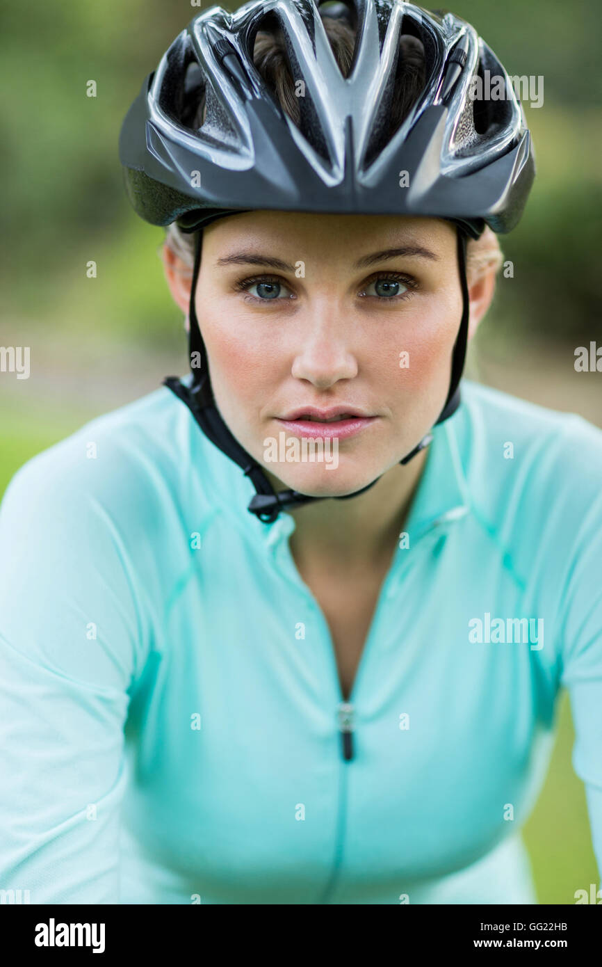 Cyclist wearing blue helmet hi-res stock photography and images - Alamy