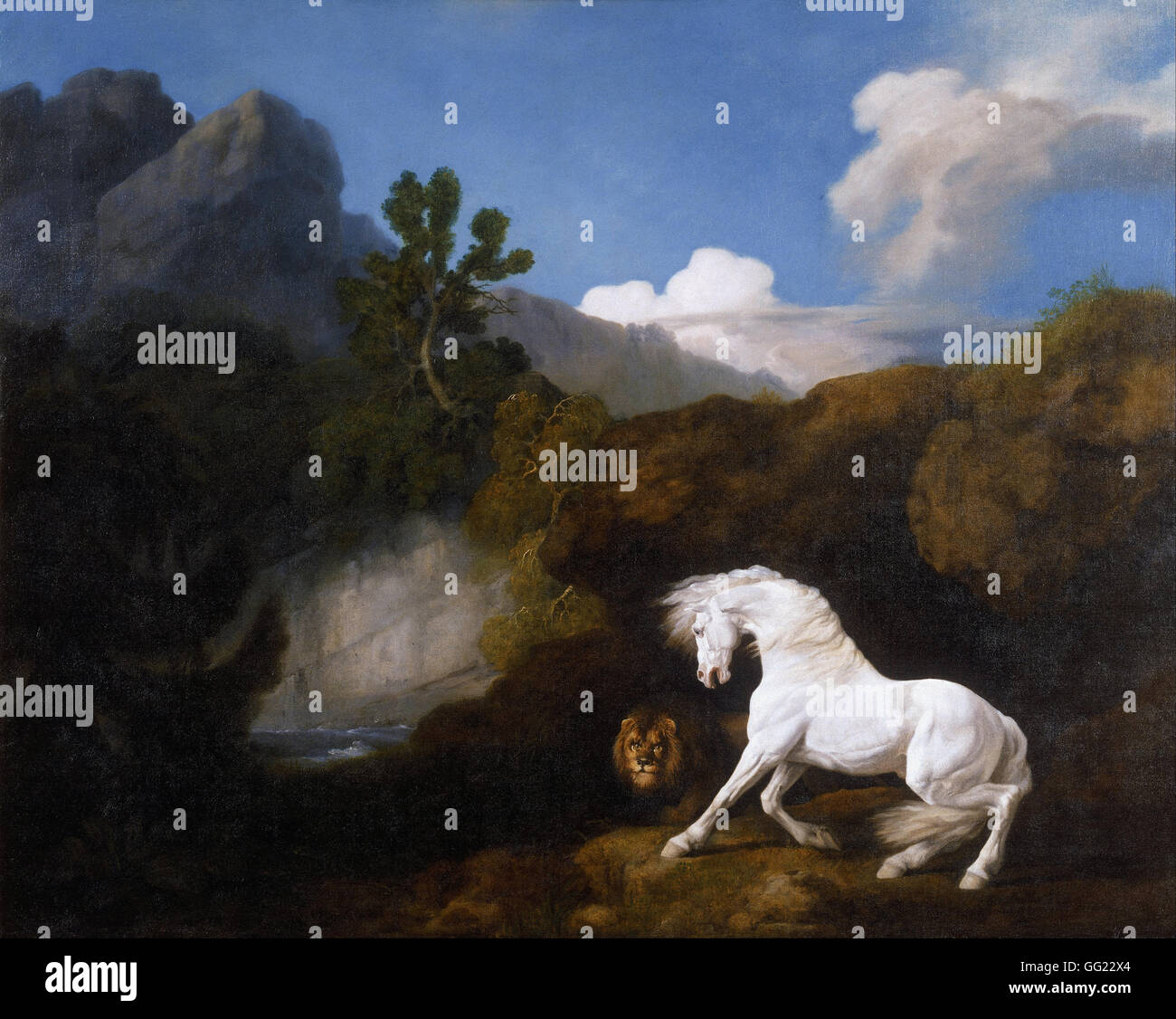 George Stubbs - Horse Frightened by a Lion Stock Photo