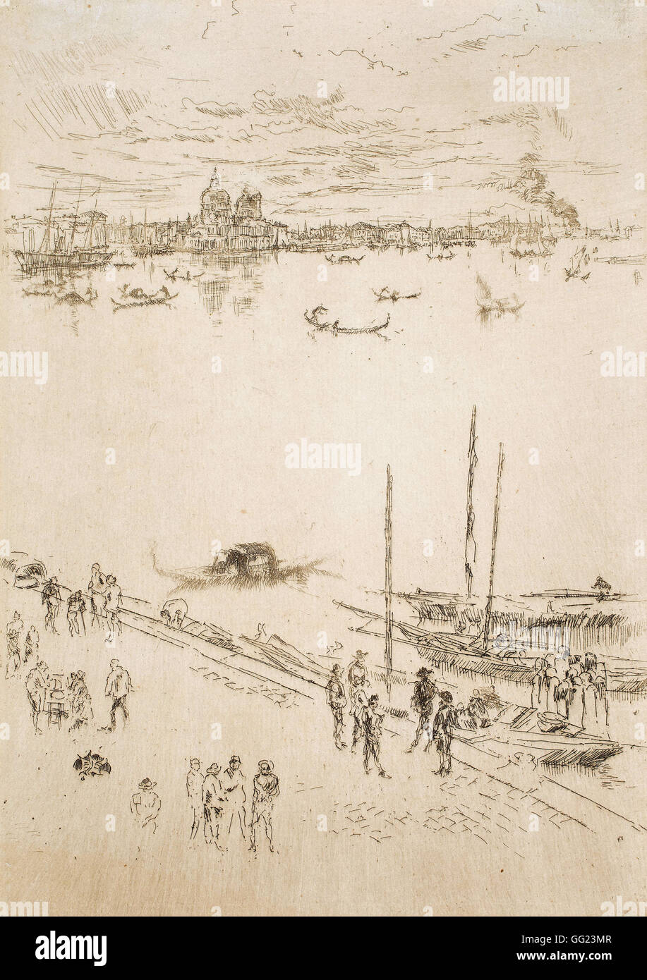 James Abbott McNeill Whistler - Upright Venice, from the  Twenty-Six Etchings Stock Photo