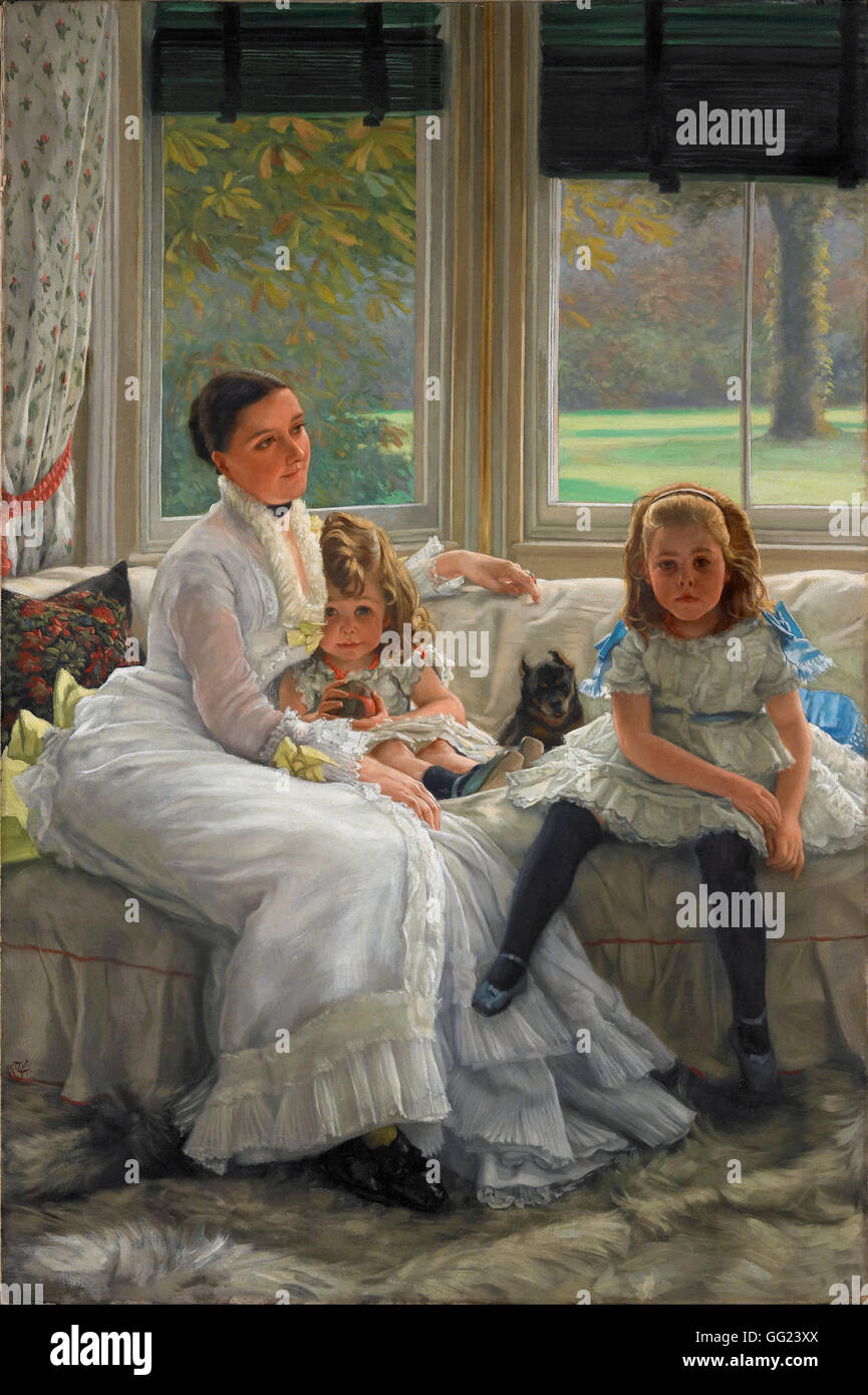 James Tissot - Portrait of Mrs Catherine Smith Gill and Two of her Children Stock Photo