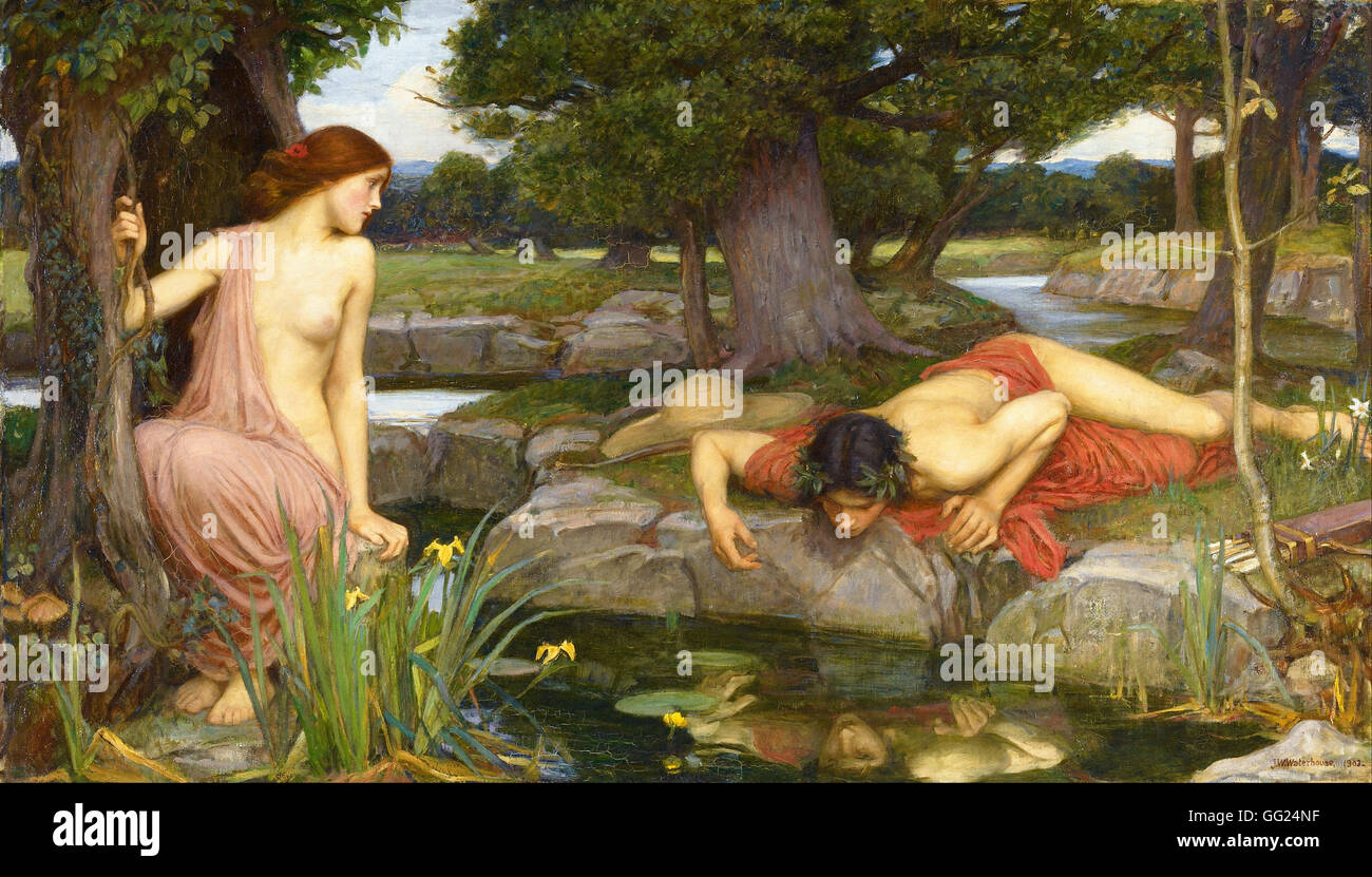 Study for /'/'Echo and Narcussis/' JOHN WILLIAM WATERHOUSE Pre-Raphaelite Poster