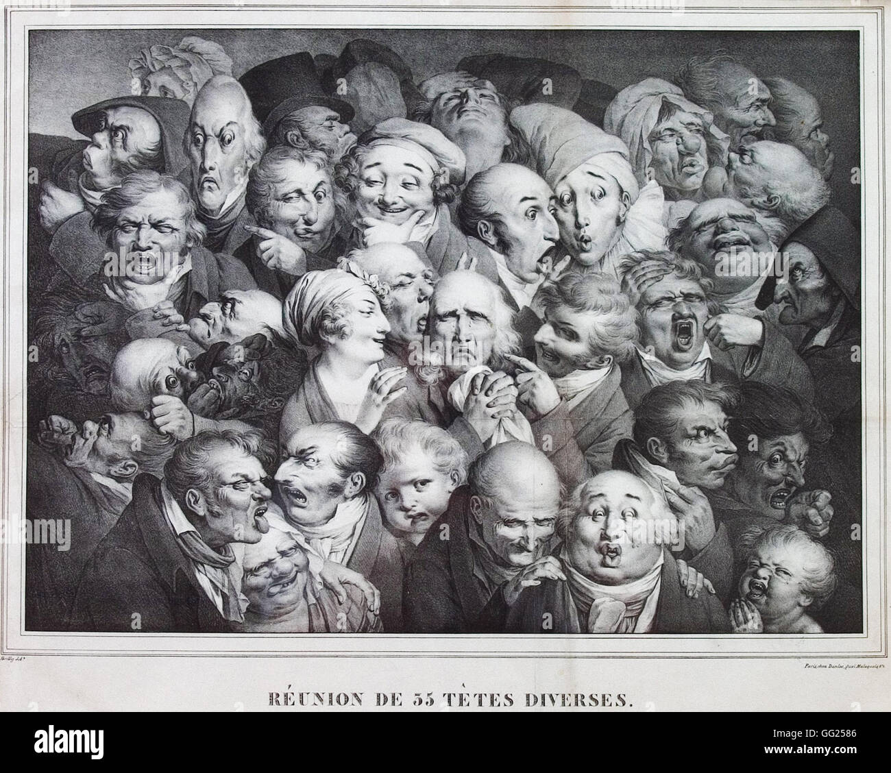 Louis Léopold Boilly - Group of Thirty-Five Heads Stock Photo