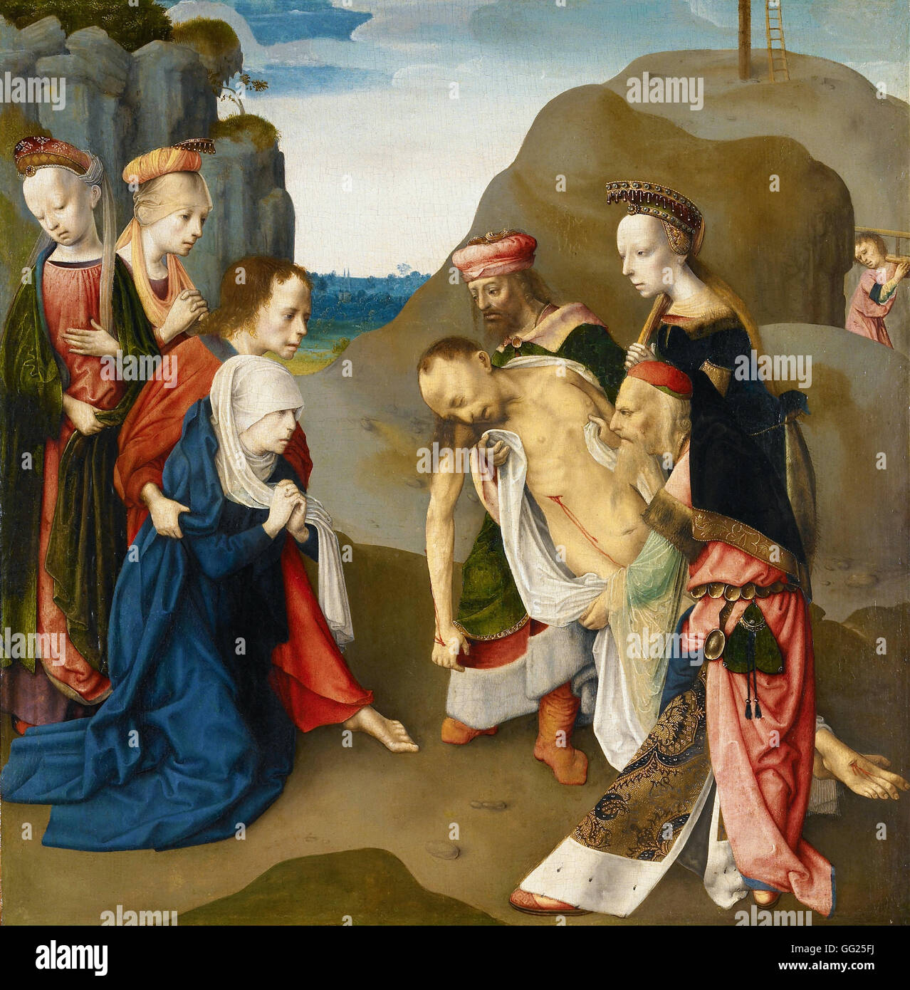Master of the Virgo inter Virgines - Lamentation over the Dead Christ Stock Photo